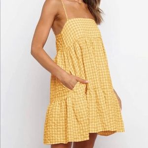Plaid yellow dress